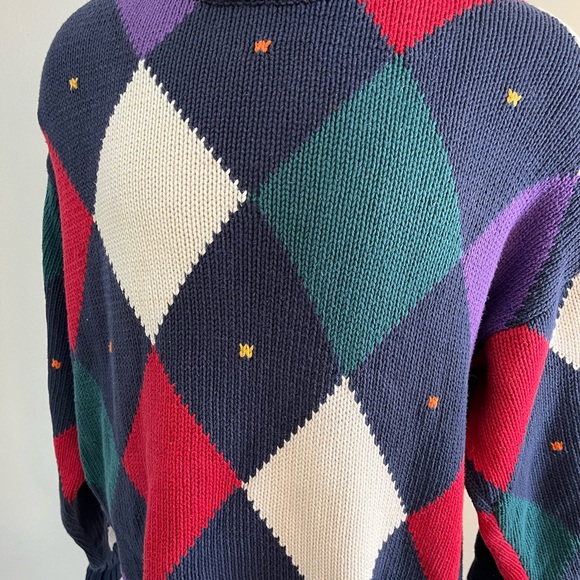 Vintage Boston Traders 1980s men’s sweater diamonds adult medium - Picture 9 of 9